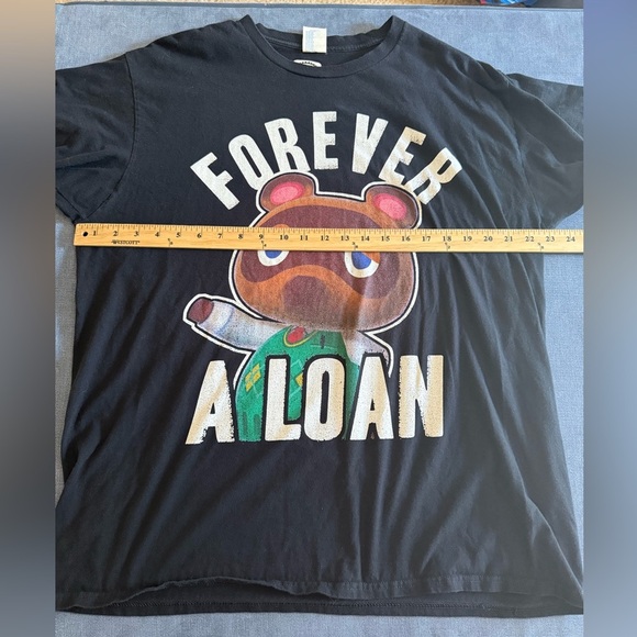 Nintendo Animal Crossing Forever A Loan T Shirt Men’s SZ XL Black Short Sleeve - Picture 7 of 8